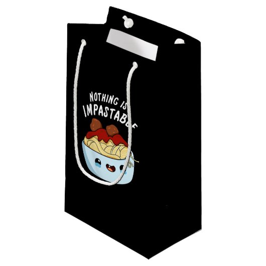 Niets is onstabiel, grappige pasta's die donker zi klein cadeauzakje (Voorkant Gekanteld)