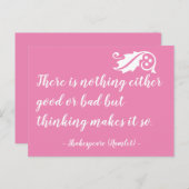 Niets is slecht, maar denken aan Shakespeare Briefkaart (Voorkant / Achterkant)