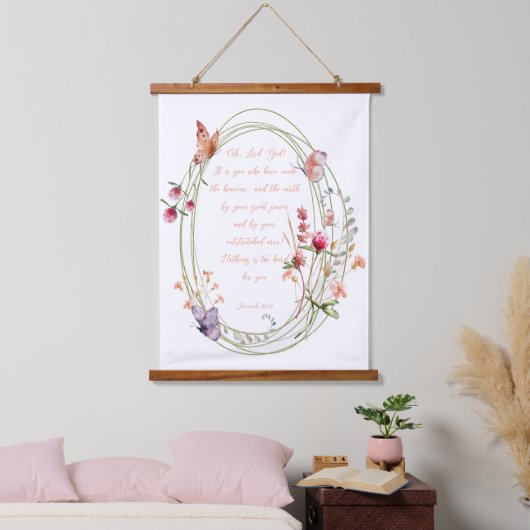 Niets is te moeilijk voor je. hangend wandkleed (Slaapkamer)