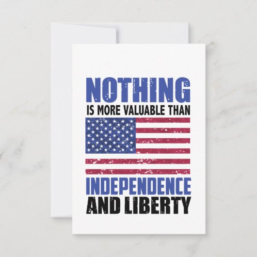 Niets is waardevoller dan onafhankelijkheid en lib RSVP kaartje (Voorkant)