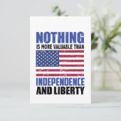 Niets is waardevoller dan onafhankelijkheid en lib RSVP kaartje (Staand voorkant)