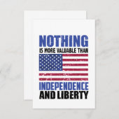 Niets is waardevoller dan onafhankelijkheid en lib RSVP kaartje (Voorkant / Achterkant)