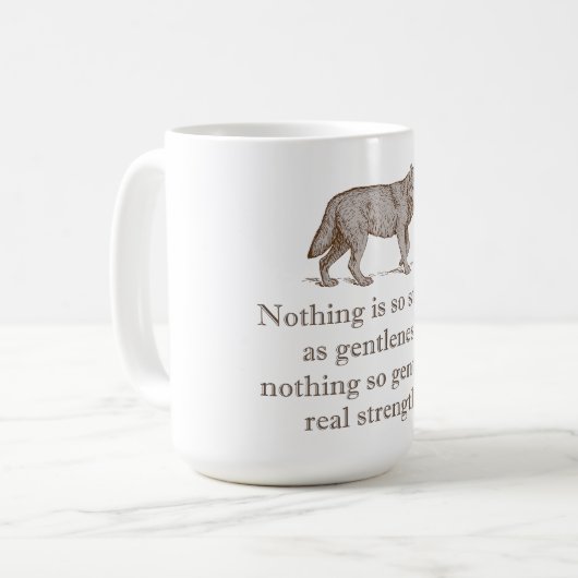 Niets is zo sterk als de gentelijkheid koffiemok (Voorkant links)