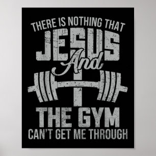 Niets Jesus en de fitnessruimte Christelijke worko Poster