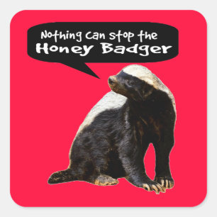Niets kan de Honey Badger stoppen! (Hij spreekt) Vierkante Sticker