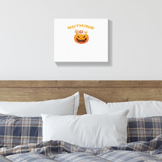 Niets kan een verpleegster bang maken, Halloween S Canvas Afdruk (Insitu (Slaapkamer))
