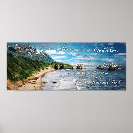 Niets kan Gods liefde scheiden Romeinen Bijbelvers Poster (Voorkant)