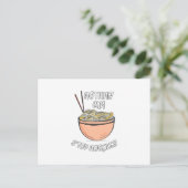 Niets kan noedels stoppen aankondigingskaart (Staand voorkant)