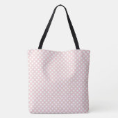 Niets kan ons scheiden.... roze witte polka-stippe tote bag (Achterkant)