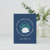 Niets komt uit het niets - de witte lotus briefkaart (Staand voorkant)