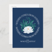 Niets komt uit het niets - de witte lotus briefkaart (Voorkant / Achterkant)