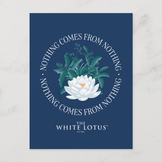 Niets komt uit het niets - de witte lotus briefkaart (Voorkant)