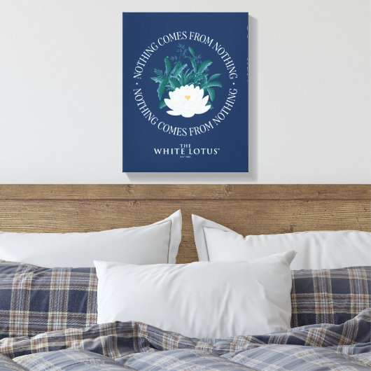 Niets komt uit het niets - de witte lotus canvas afdruk (Insitu (Slaapkamer))