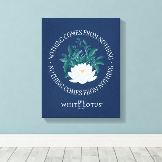 Niets komt uit het niets - de witte lotus canvas afdruk (Insitu (Houten vloer))