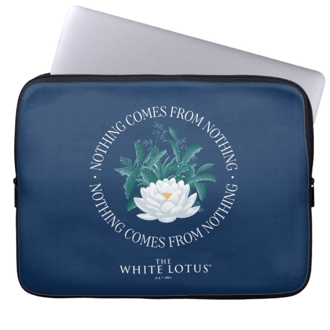 Niets komt uit het niets - de witte lotus laptop sleeve (Voorkant)