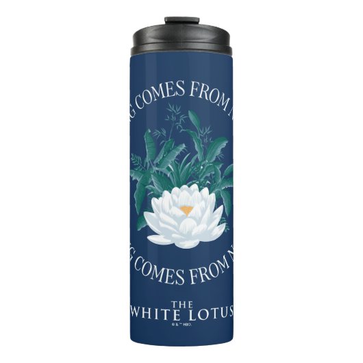 Niets komt uit het niets - de witte lotus thermosbeker (Voorkant)