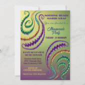 Niets kralen Mardi Gras kleuren Masquerade Party Kaart (Voorkant)