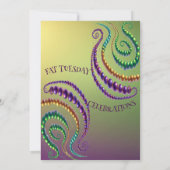 Niets kralen Mardi Gras kleuren Masquerade Party Kaart (Achterkant)