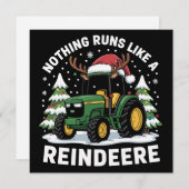 Niets loopt als een Reindeere Kerst Tractor  Feestdagenkaart (Voorkant / Achterkant)