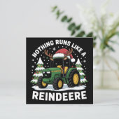 Niets loopt als een Reindeere Kerst Tractor Feestdagenkaart (Staand voorkant)
