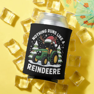 Niets loopt als een rendier Kerst Tractor Blikjeskoeler
