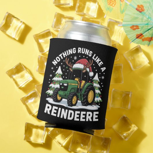 Niets loopt als een rendier Kerst Tractor  Blikjeskoeler (Insitu Zomer)