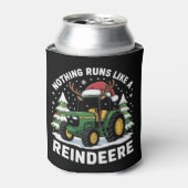 Niets loopt als een rendier Kerst Tractor  Blikjeskoeler (Blikje Voorkant)