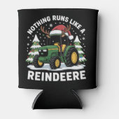 Niets loopt als een rendier Kerst Tractor  Blikjeskoeler (Voorkant)