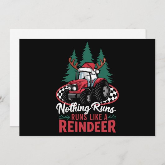 Niets loopt als een rendier Kerst Tractor  Feestdagenkaart (Voorkant / Achterkant)