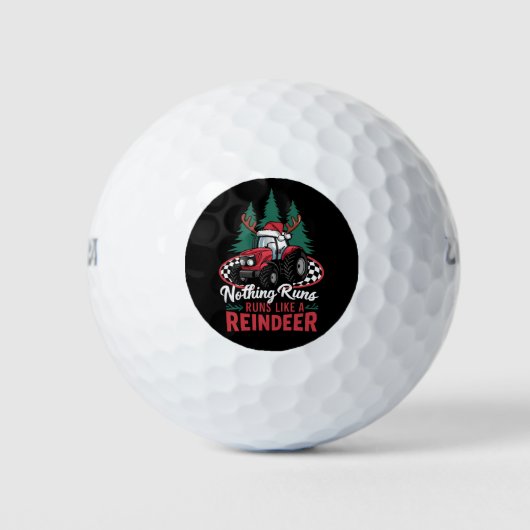 Niets loopt als een rendier Kerst-Tractor  Golfballen (Voorkant)
