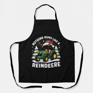 Niets loopt als een rendier Kerst Tractor  Schort