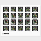 Niets loopt als een rendier Kerst Tractor Vierkante Sticker (Vel)