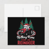 Niets loopt als een rendier kersttractor feestdagenkaart (Voorkant / Achterkant)