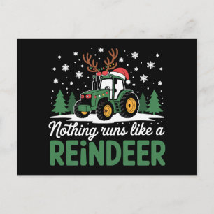 Niets loopt als een rendier Kersttractor Feestdagenkaart