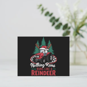 Niets loopt als een rendier kersttractor feestdagenkaart
