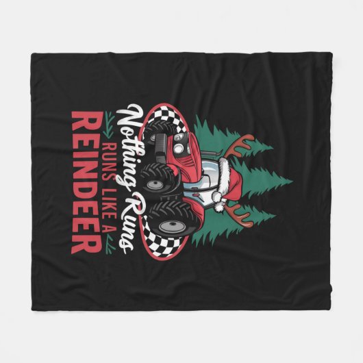 Niets loopt als een rendier kersttractor fleece deken (Voorkant (Horizontaal))