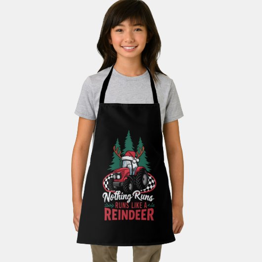 Niets loopt als een rendier kersttractor schort (Insitu)