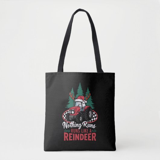 Niets loopt als een rendier kersttractor tote bag (Voorkant)