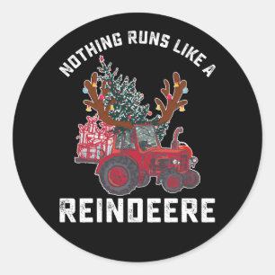 Niets loopt als een rendier ronde sticker