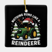 Niets loopt als een rendierere kersttractor keramisch ornament (Voorkant)