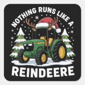Niets loopt als een rendierere kersttractor vierkante sticker (Voorkant)