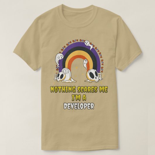 Niets maakt me uit dat ik een ontwikkelaar ben t-shirt (Design voorkant)