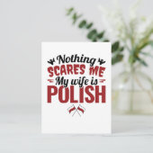 Niets maakt me uit mijn vrouw is Pools Briefkaart (Staand voorkant)