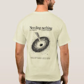"Niets Nodig" – Minimalistische Vortex T-shirt (Achterkant)