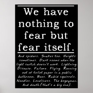 Niets om bang voor te zijn ? Grappige Print Poster