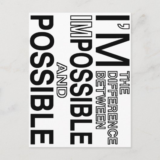 Niets onmogelijk briefkaart (Voorkant)