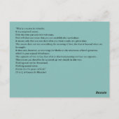 Niets onwerkelijk bestaat Non duality ACIM Kaart (Achterkant)