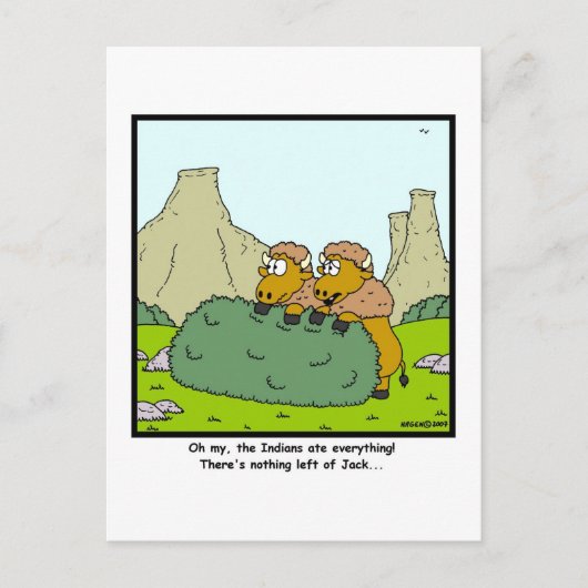 Niets over: Bison of Buffalo-cartoon Briefkaart (Voorkant)