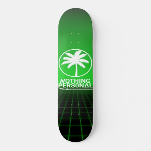 Niets Personal Synthwave Grid Skateboard (Voorkant)