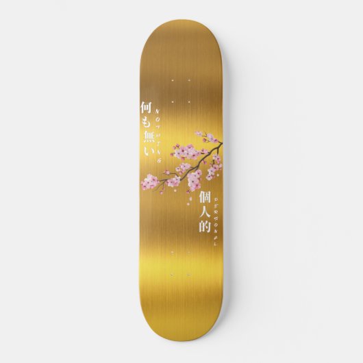 Niets Persoonlijks - Cherry Blossom Goud Editie Persoonlijk Skateboard (Voorkant)